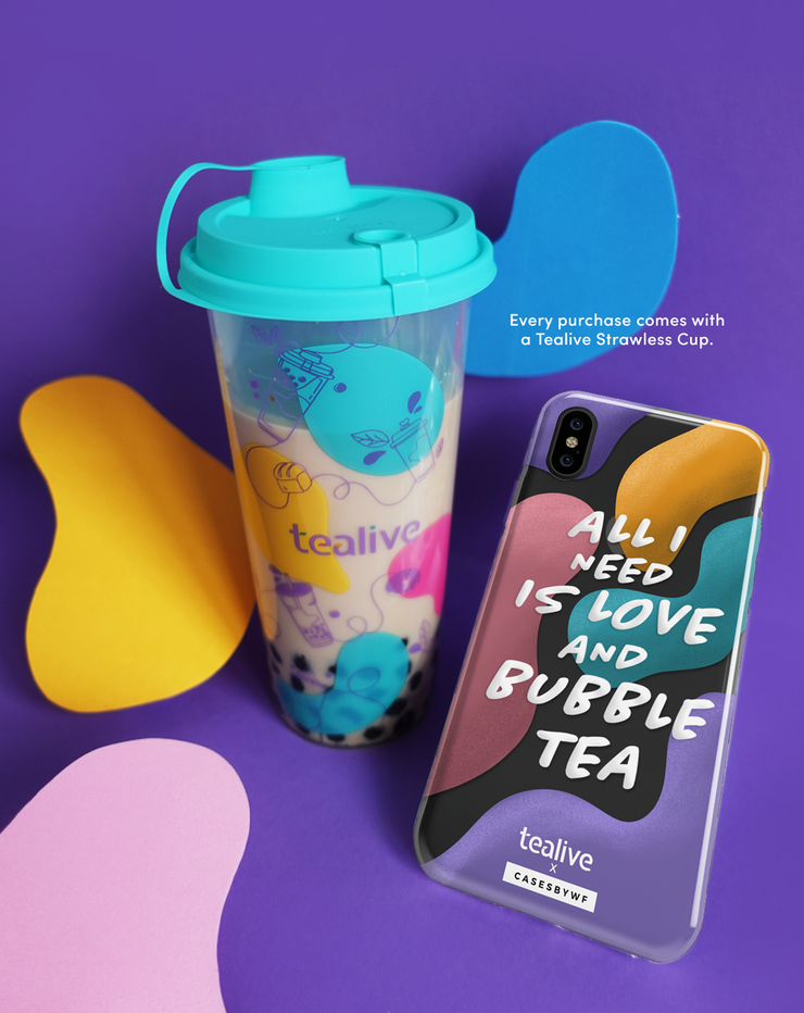 Love and Bubble Tea & Tealive Strawless Cup - KLEARLUX™ Limited Edition Tealive x Casesbywf Phone Case | LOUCASE