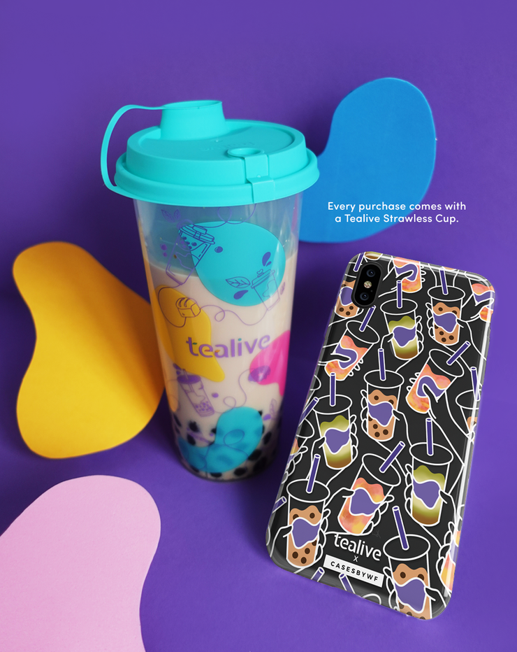 Cheers for Boba & Tealive Strawless Cup - KLEARLUX™ Limited Edition Tealive x Casesbywf Phone Case | LOUCASE