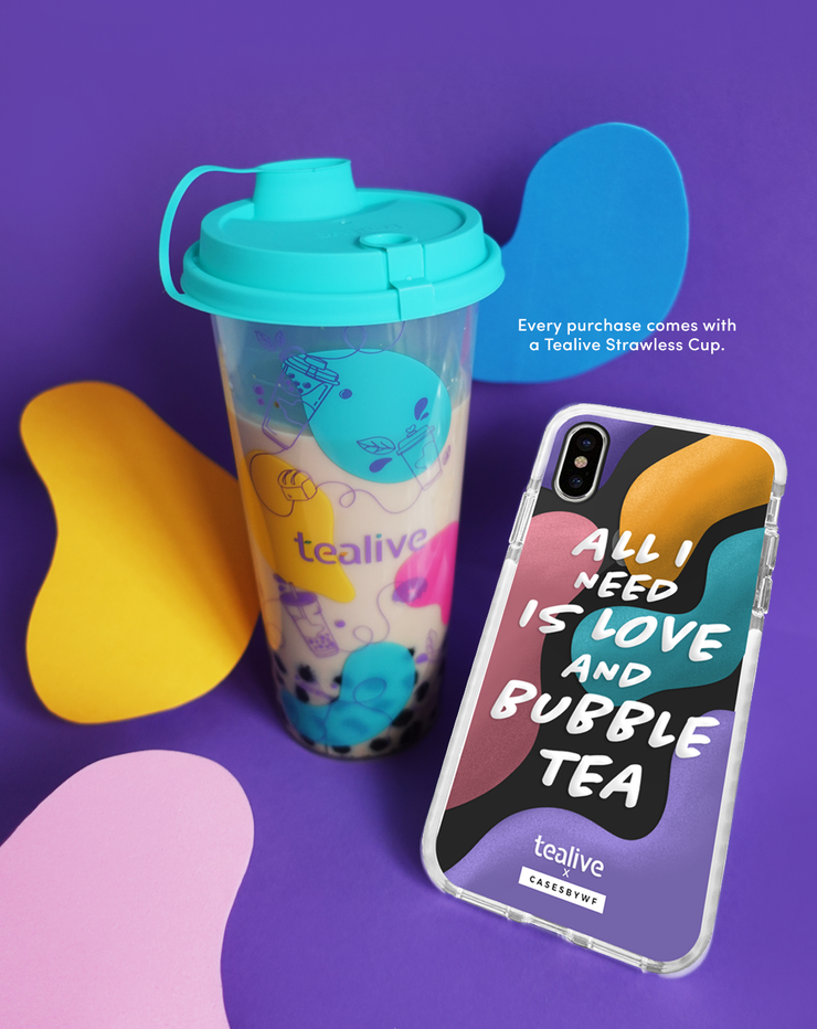 Love and Bubble Tea & Tealive Strawless Cup - PROTECH™ Limited Edition Tealive x Casesbywf Phone Case | LOUCASE